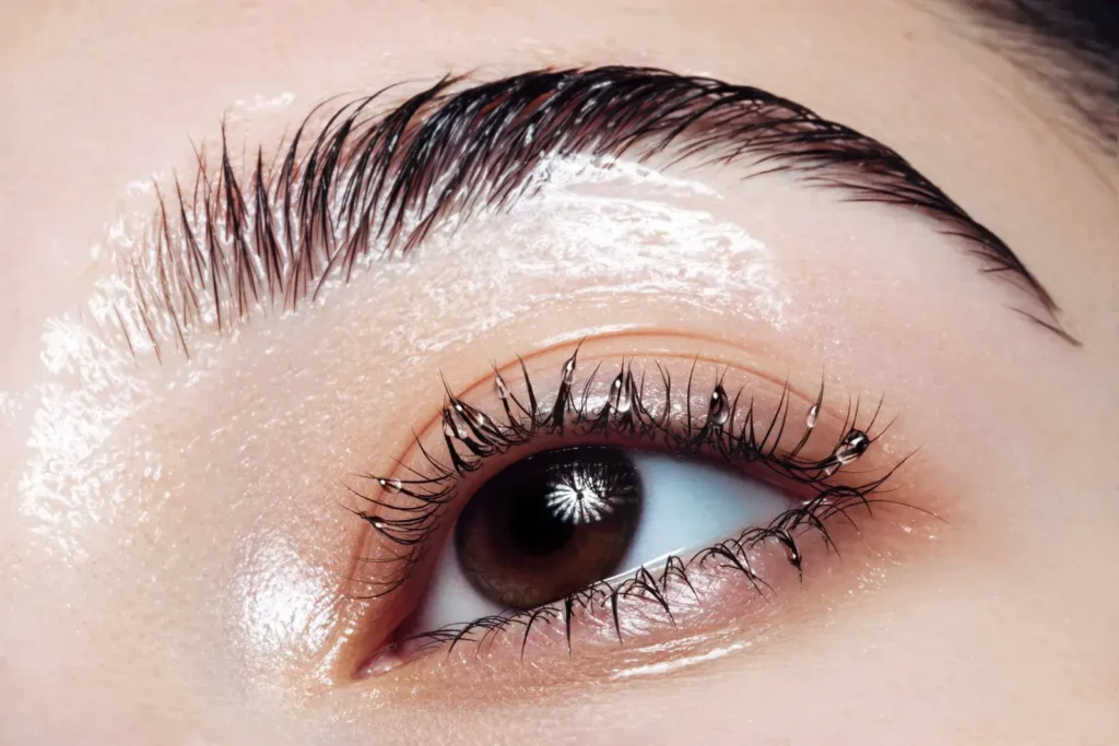 woman-with-glossy-lashes-and-lids